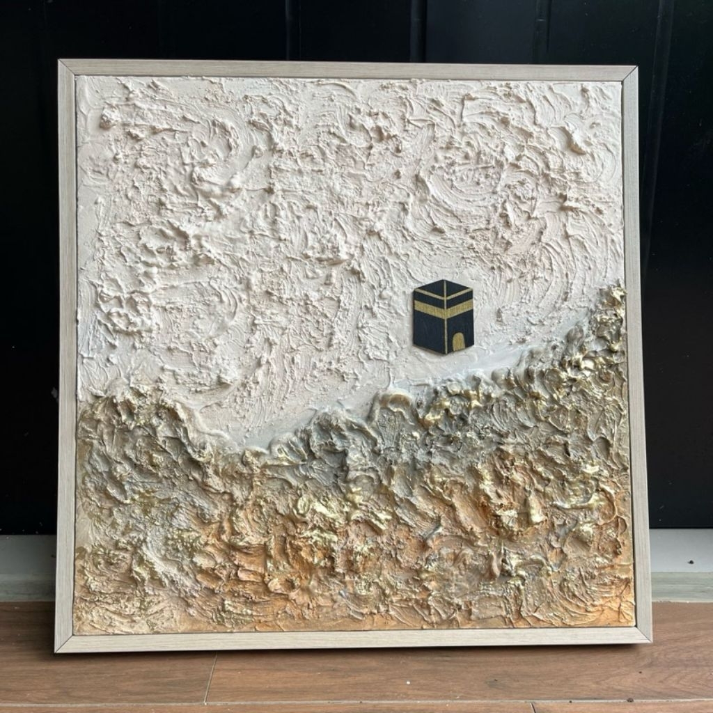 lukisan Ka'bah bertekstur acthetic