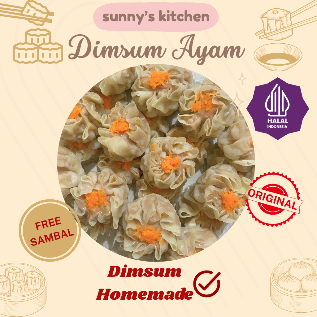 

Dimsum Ayam Frozen Premium Original Homemade Halal isi 10pcs / isi 25pcs / isi 50pcs