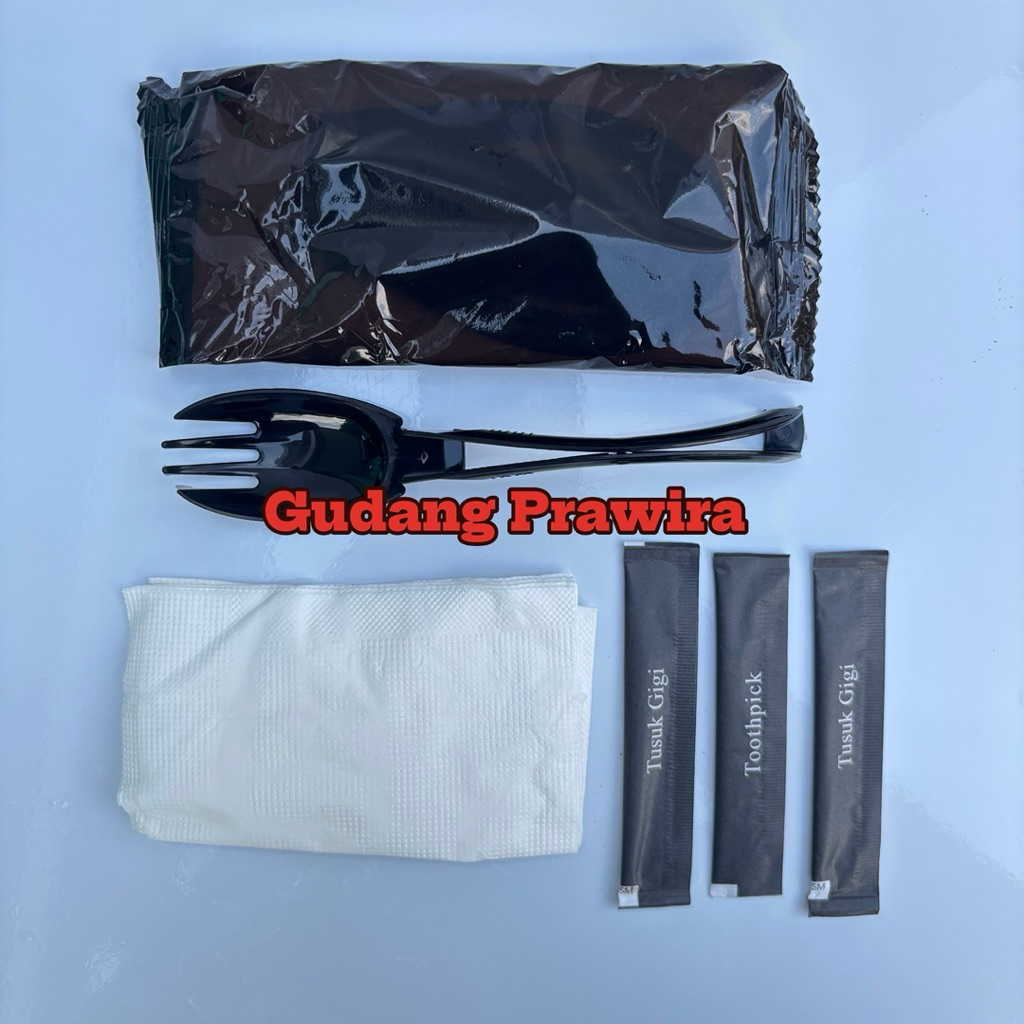 Alat Makan Travel Praktis 1 Set lengkap plastik