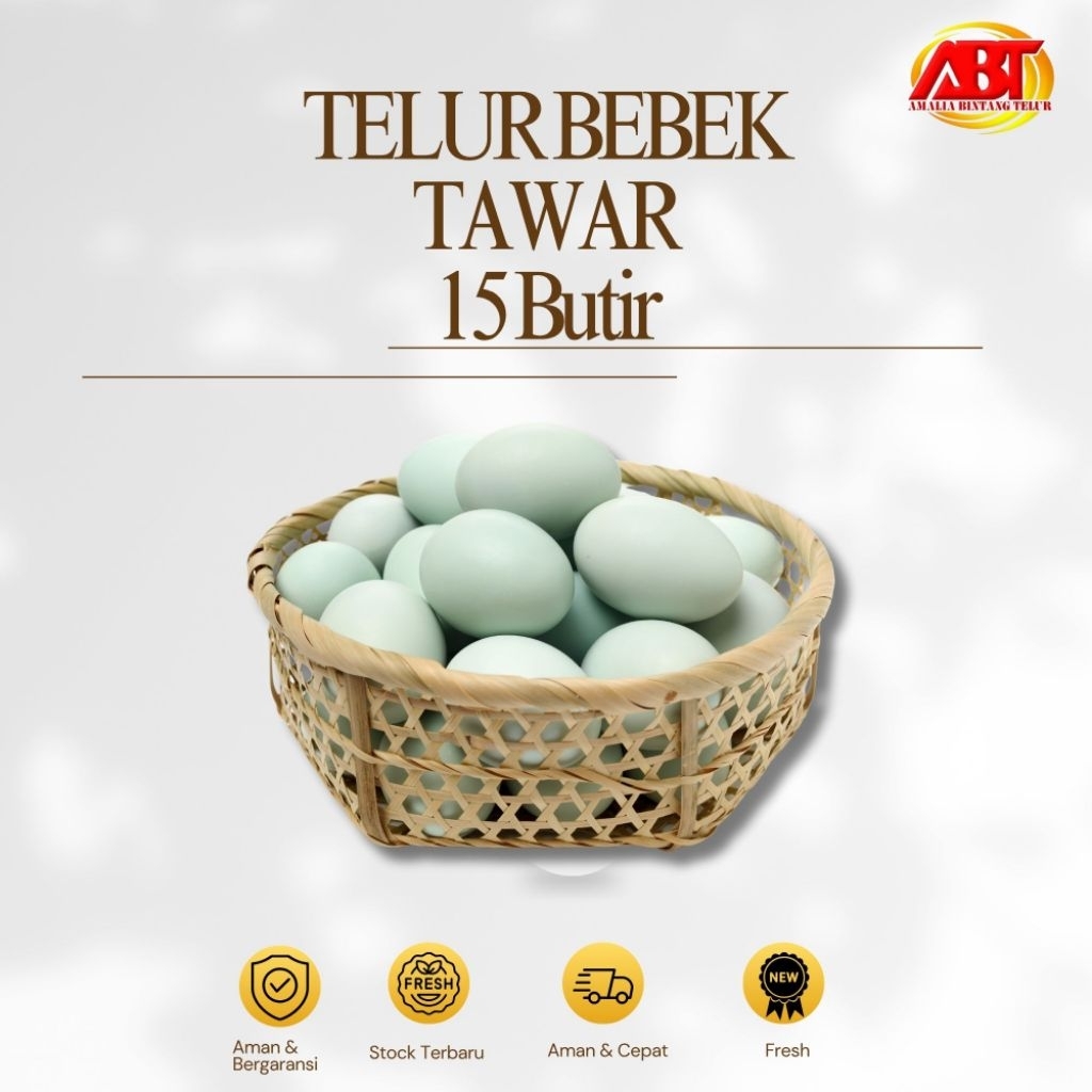 

ABT - Telur Bebek Amalia Telur Premium Garansi Segar - isi 15 Butir Lezat dan Bergizi (FRESH-AMAN-BERGARANSI)