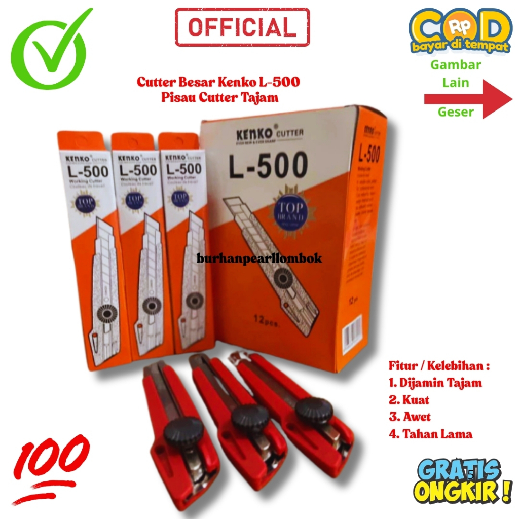

Paket Pisau Cutter Kenko L 500 Besar