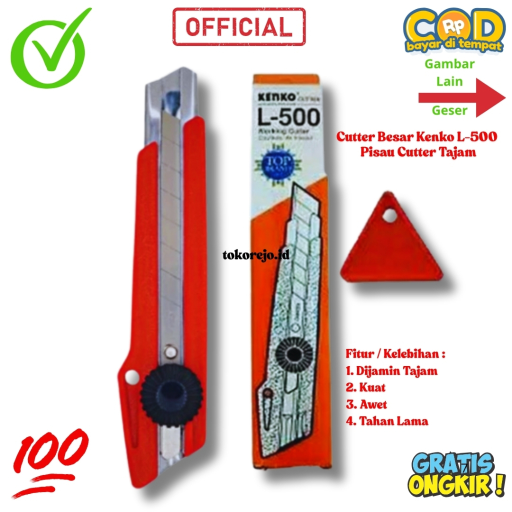 

Cutter Besar Kenko L-500 Pisau Kater Potong Kertas L500