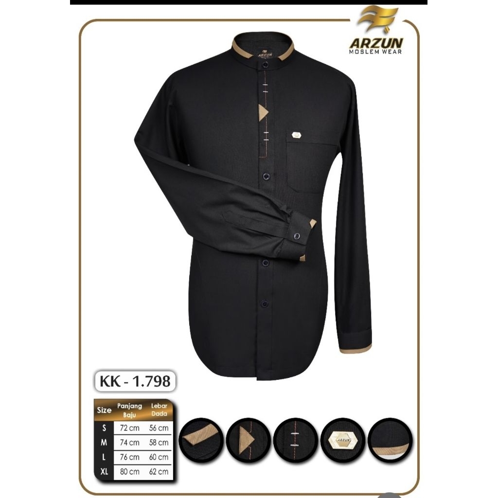 KOKO ARZUN/ KEMEJA KOKO LENGAN PANJANG Tangan MANSET Kemko DEWASA