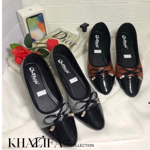 khalifa 01 flat shoes sepatu ballet ballerina wanita cantik premium original berbahan halus