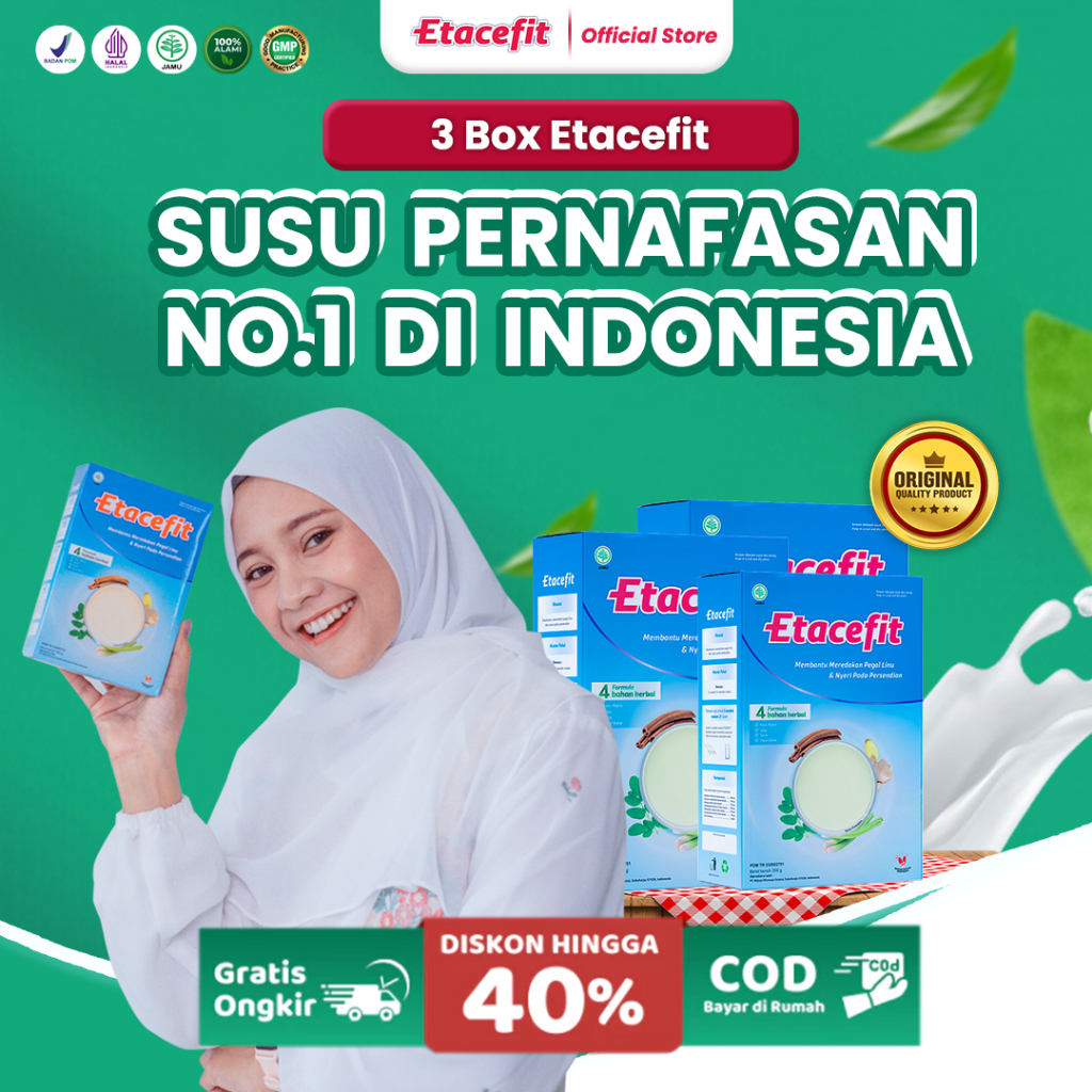 

ETACEFIT - Susu Kambing Etawa Bubuk Asli 100% Murni - Solusi Masalah Pernafasan - Paket 3 Box