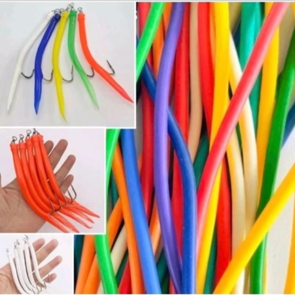 Karet sabiki karet umpan dan selang silikon gid glow In the dark umpan ikan umpan pancing karet untu