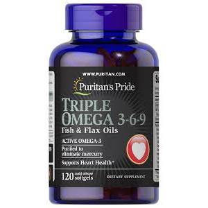 Puritan's Triple Omega 3-6-9 369 Maximum Strength Puritans Puritan 120 softgels softgel