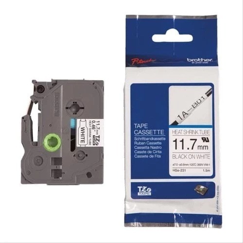 

Brother Label Tape HSE-231 Black on White Heat Shrink Tube 12mm (1.5m) - Original