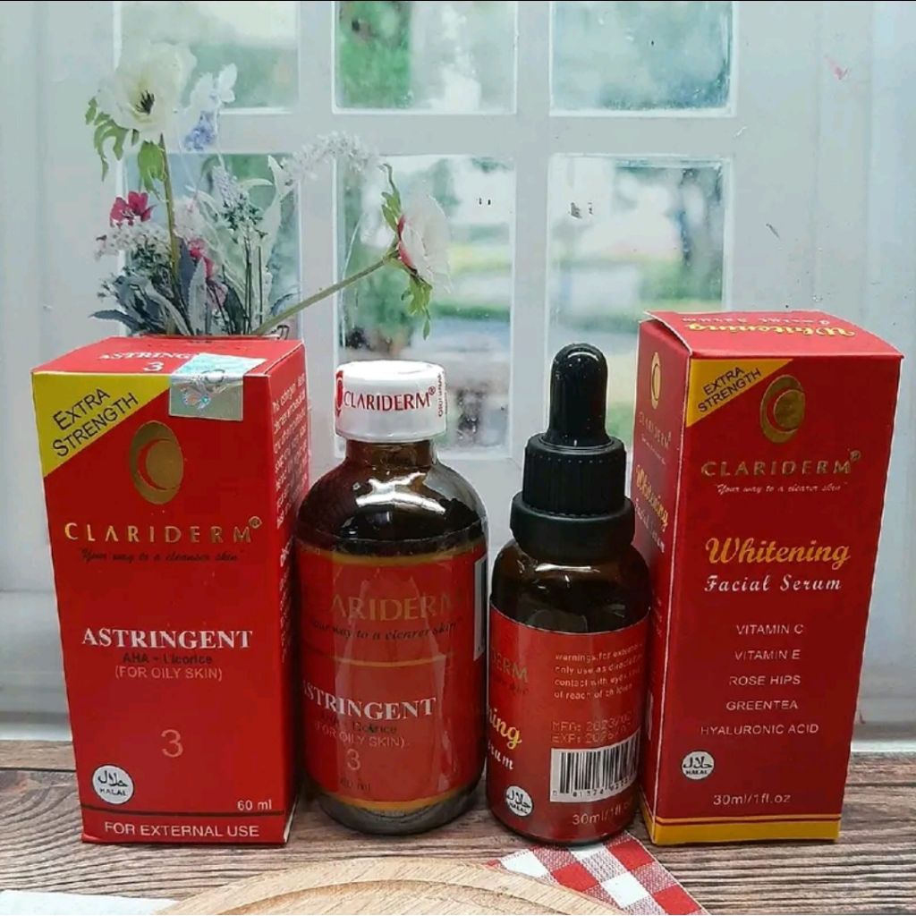 Paket hemat clariderm toner clariderm original dan serum
