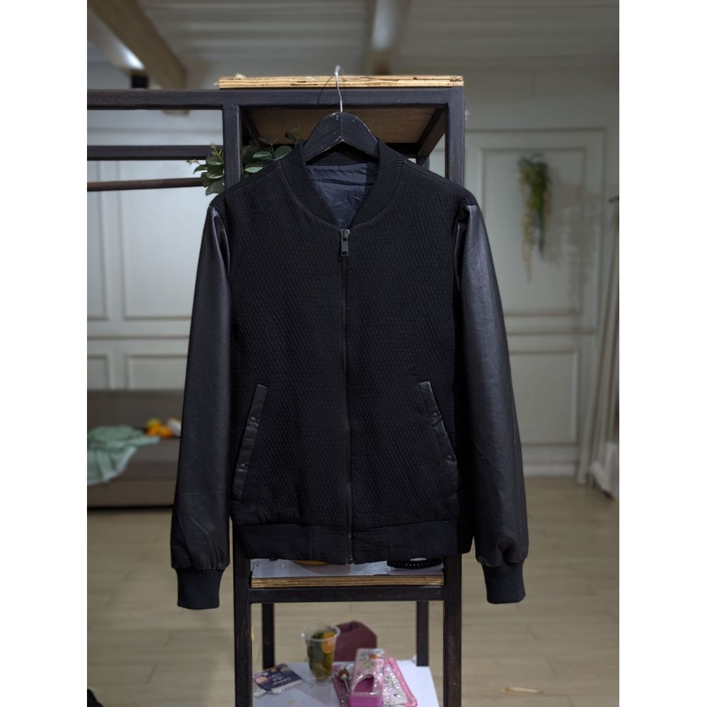 jaket zara man faux leather