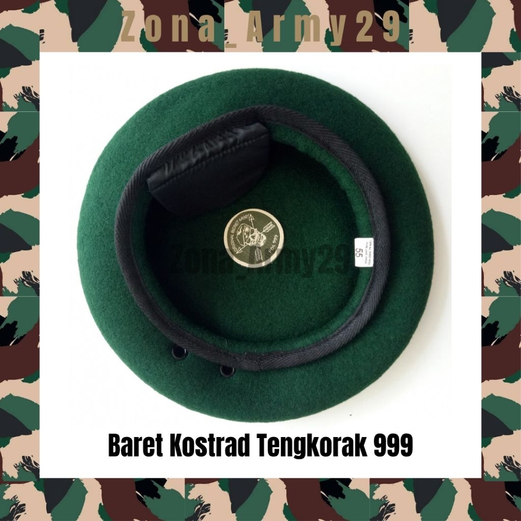 Baret Kostrad Original Tengkorak 999 TNI AD | Baret Kostrad TNI AD | Original Baret Tengkorak 999