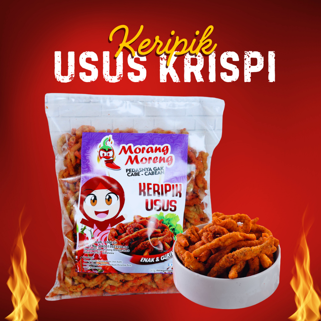 

Kripik Usus Pedas Crispy 250Gr Viral Morang Moreng / Keripik Usus Krispi Aneka Rasa