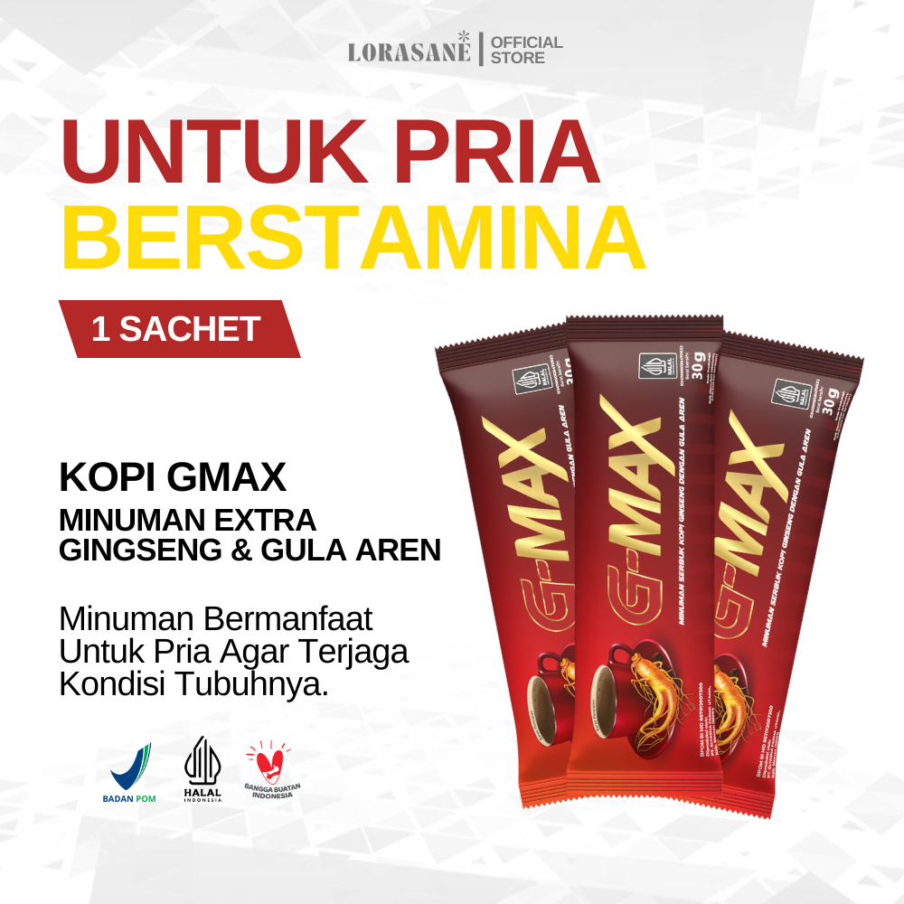 

GMAX MINUMAN KOPI GINSENG STAMINA PRIA TAHAN LAMA SEMALAMAN 1 SACHET BPOM