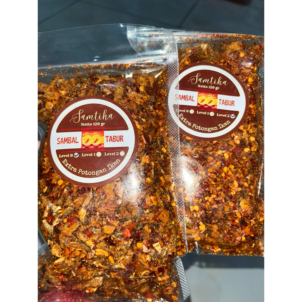 

Sambel tabur potongan ikan kriuk² level 2 120grm