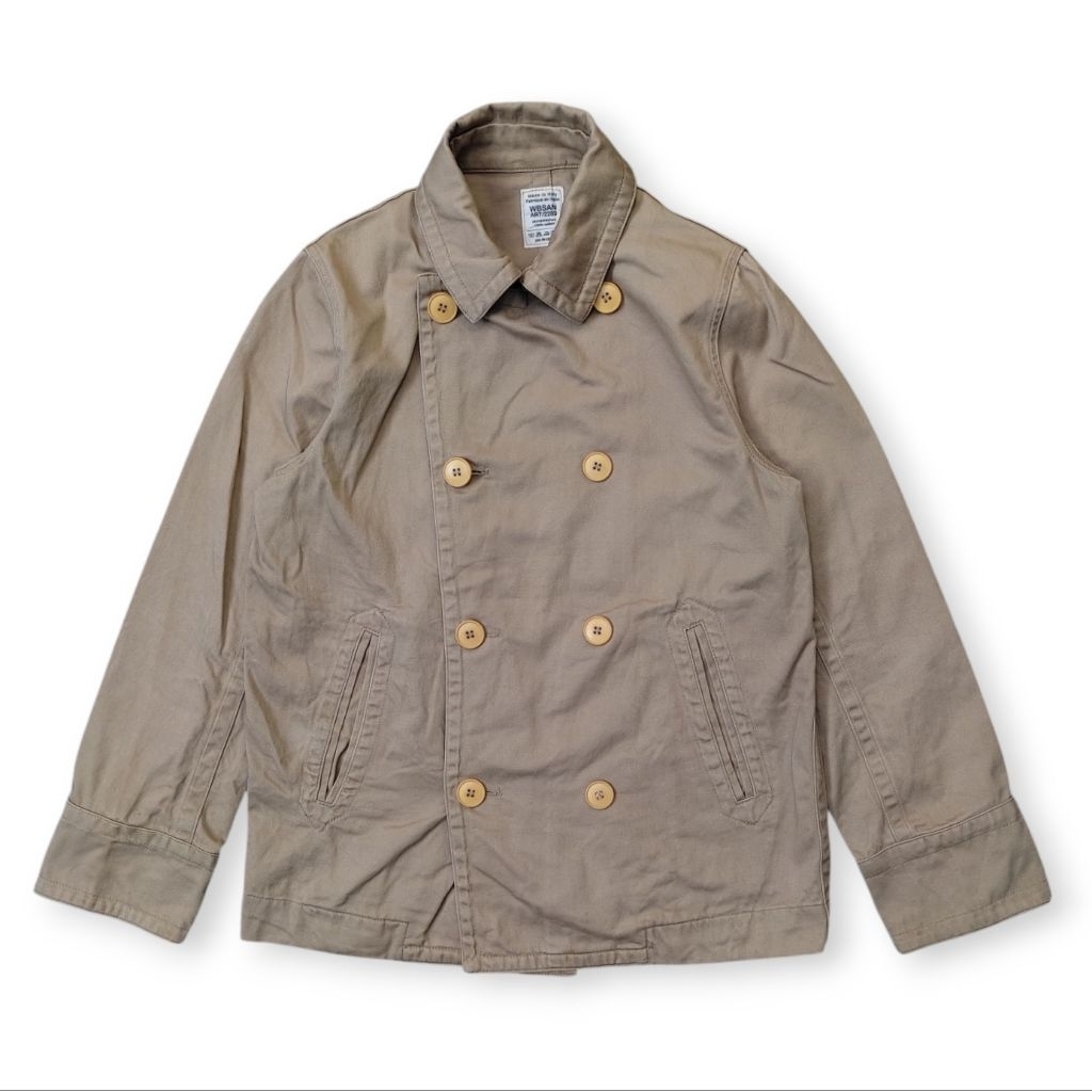 Pas De Calais Stonewashed Cotton Peacoat Jacket
