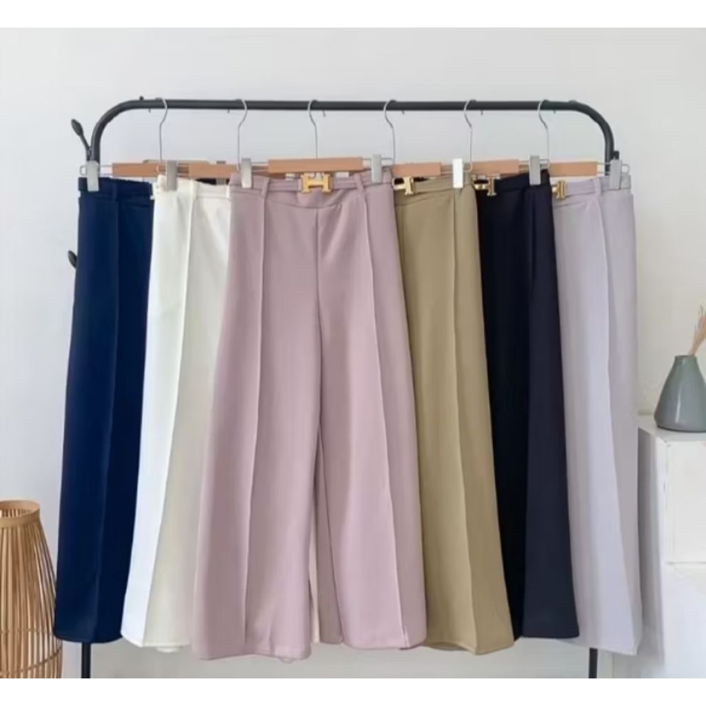 celana kulot H scuba premium tebal kulot wanita panjang