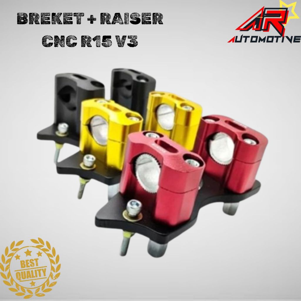 Breket Dudukan Stang Rzr Fatbar Baplang + Raiser Cnc import Yamaha R15 V3 VVA