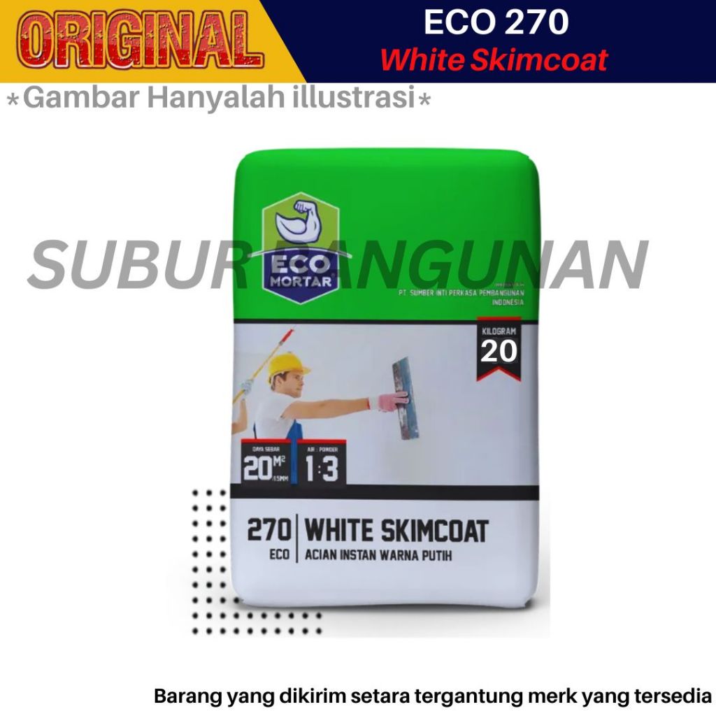 Semen Mortar Instan ECO 270 Acian Putih 20 Kg