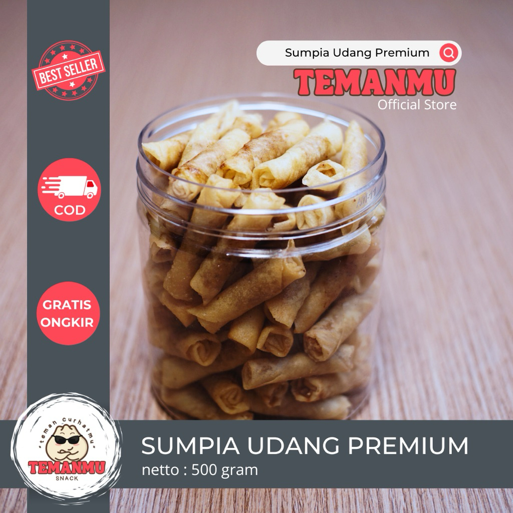 

SUMPIA UDANG / SPRING ROLL PREMIUM ISTIMEWA KHAS BANDUNG KEMASA 500 GRAM cemilan terpavorit terlaris termurah ter enak