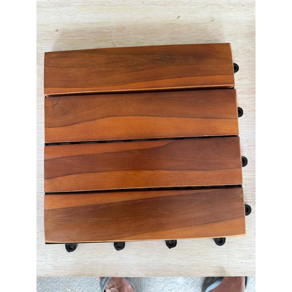 Decking Lantai kayu jati asli halus pernis