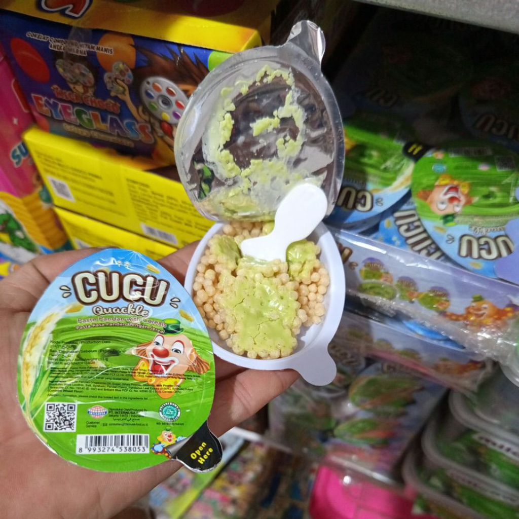 

CUCU QUACKLE PASTA PANDAN WITH CEREALS SATUAN 1 PCS@15gram