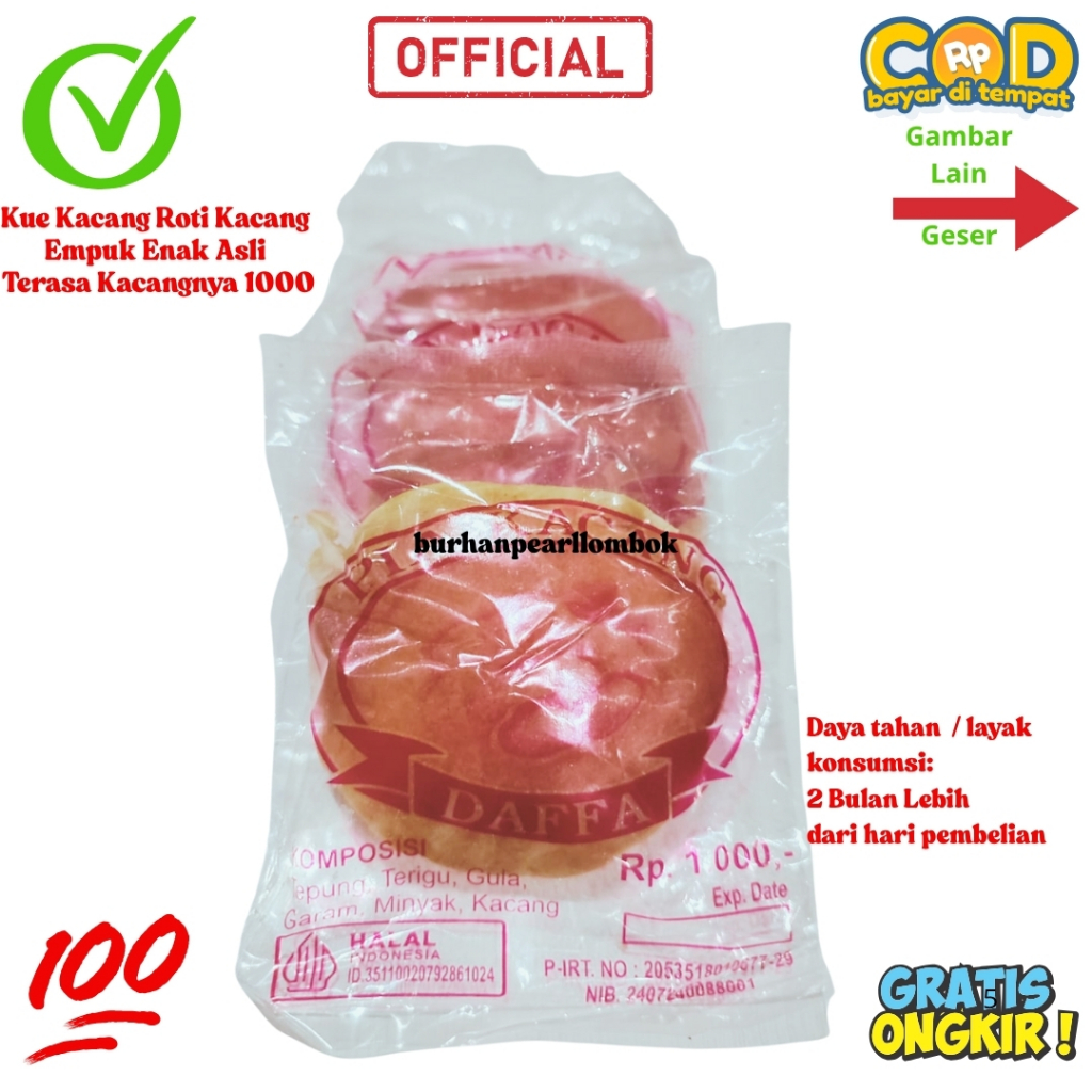 

Kue Kacang Roti Kacang Asli 1000