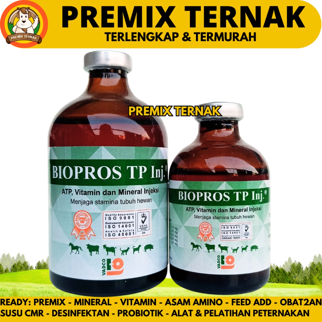 BIOPROS TP INJ 100ML BIOPROS TP INJ 50ML VADCO - Obat Penguat Otot & Menjaga Stamina Tubuh Hewan