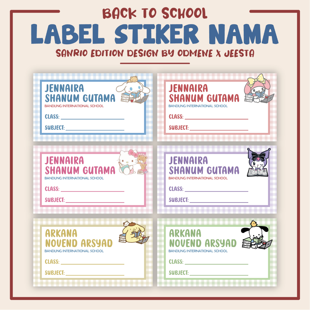 

JEESTA - Stiker Nama Custom Pelajaran / Stiker Nama Sekolah / Stiker Nama Buku Minimalist Aesthetic Vol 2