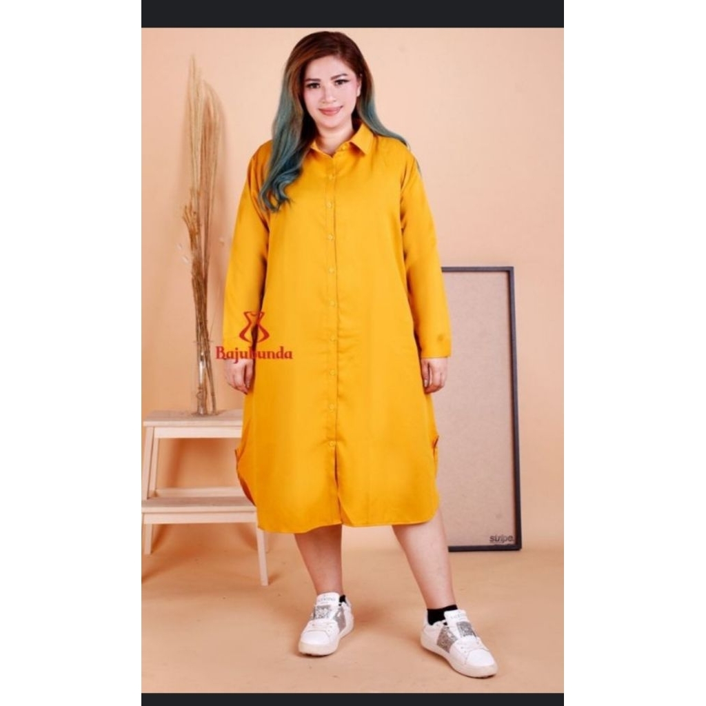 Dress Tunik Wanita Size Jumbo Terbaru Warna Gold || Tunik lokal terbaru