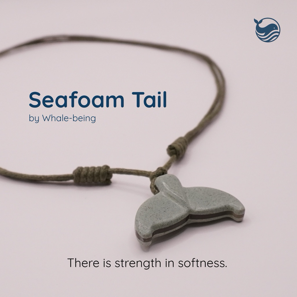 Whale-being Tail Necklace - Seafoam Tail / Kalung Whale Tail / Kalung Ekor Paus Handmade