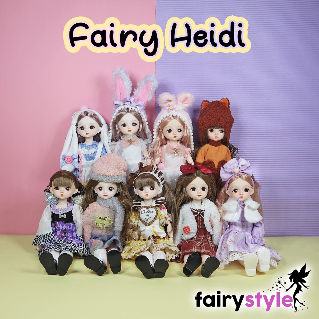 Boneka Fairy Heidi BJD Ukuran 1/6 (30cm) - Mainan Anak Cewek DIY Princess Doll Gift Set - Fairystyle