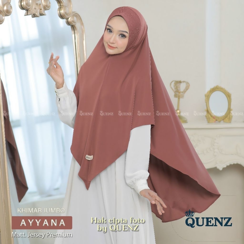 KHIMAR SYARI JERSEY KOREA AYYANA JUMBO PED ANTEM by QUENZ