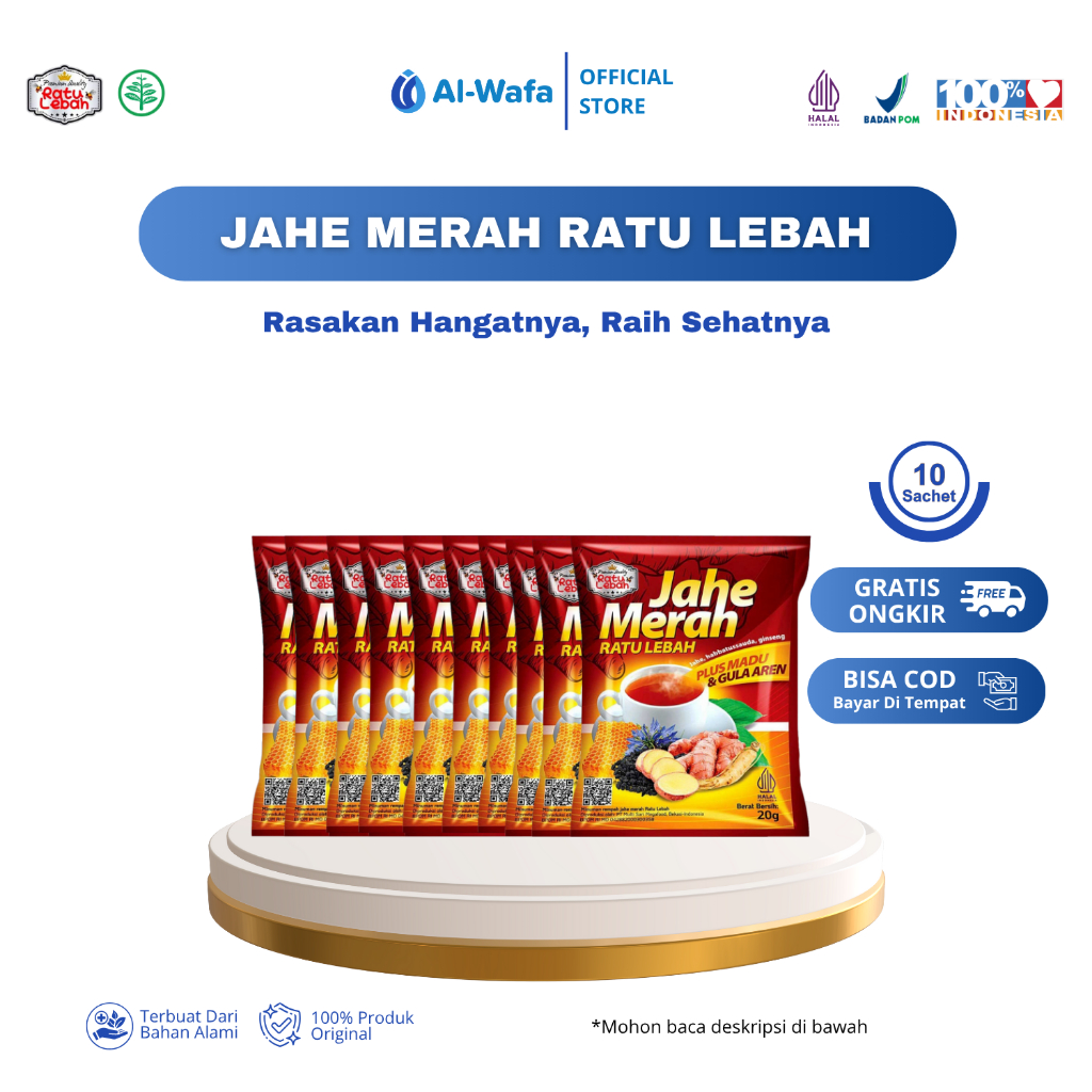 

Jahe Merah Ratu Lebah Plus Gula Aren 1 Renceng