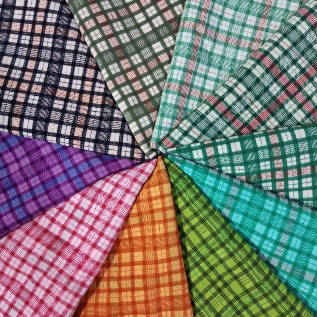 Kain Sanwos BSY Premium Motif Kotak Kotak Kecil Meteran