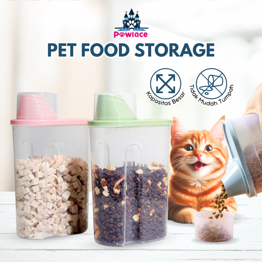 Pet Food Storage - Tempat Penyimpanan Makanan Kucing Anjing - Pet Food Storage Jar - Toples Makanan 