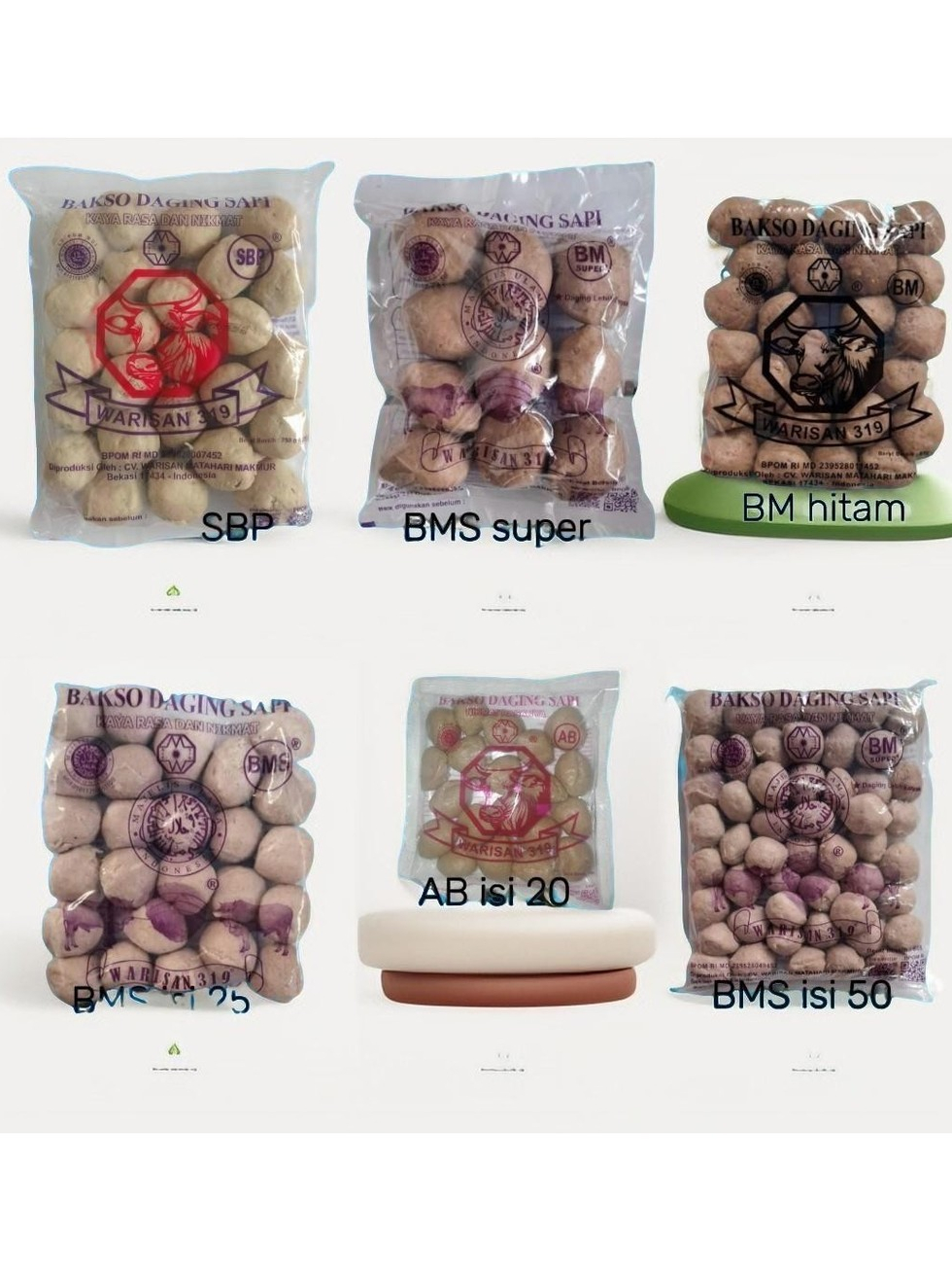 

Bakso Baso Warisan Ungu BMS, BM, SBP Isi 10 / 25 / 50