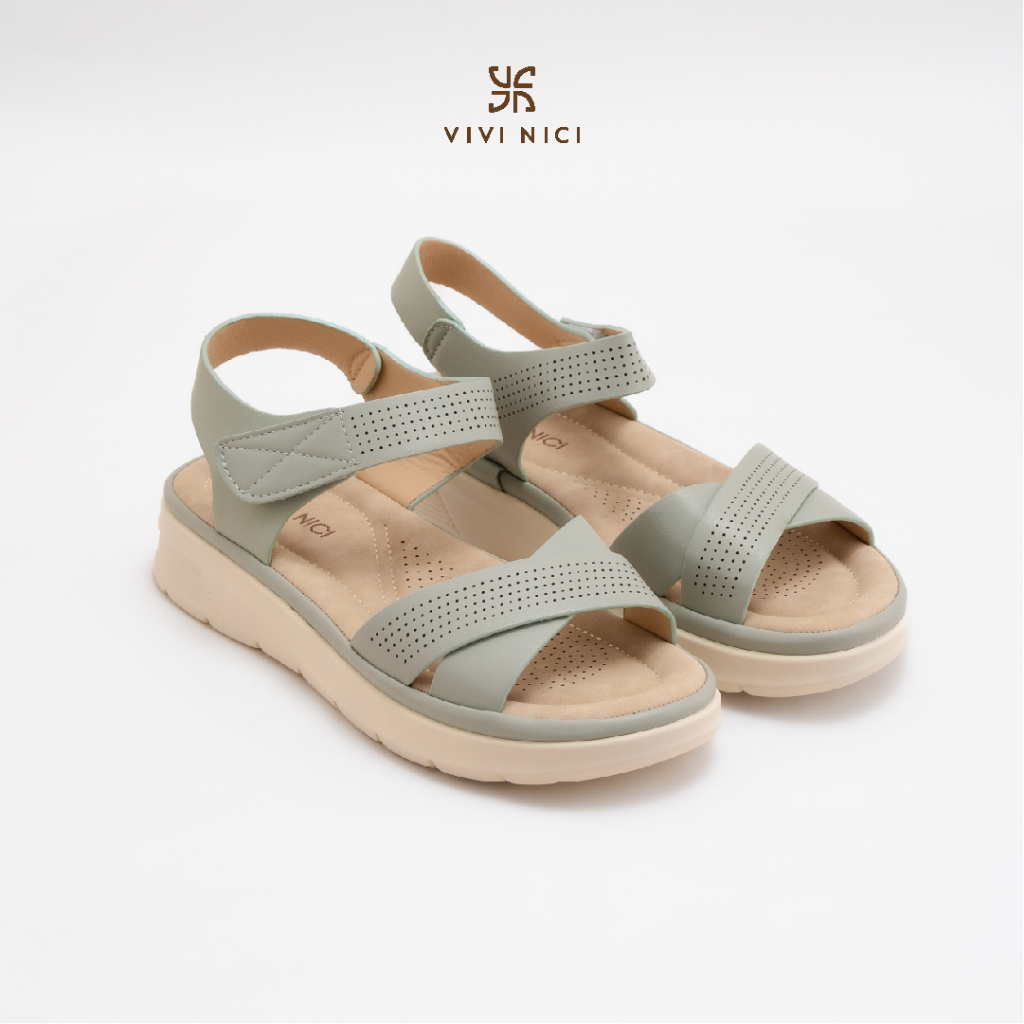 VIVI NICI - Raina Sandal Slip On Wedges Wanita Hak 3 Cm