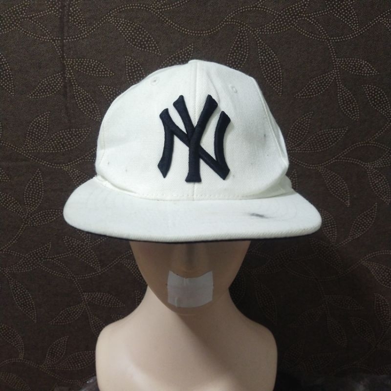 Topi snapback NY x MLB Yankees baseball putih bekas second original
