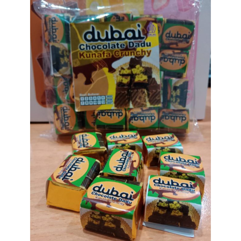 Dubai Chocolate Dadu Kunafa Crunchy/Isi 25 Pc/Untuk Di Jual 2000 An/Jajanan Favorit Anak-Anak Jaman