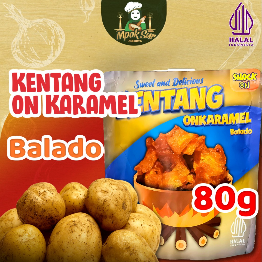 

Snack On Keripik Kentang Karamel Bumbu Balado 80gr