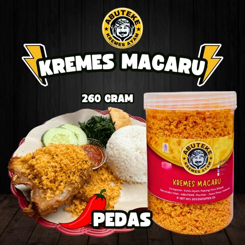 

Kremes Ayam Ungkep Renyah Pedas Nikmat Kremes Abuteke Macaru Kemasan 260gr Camilan Makanan