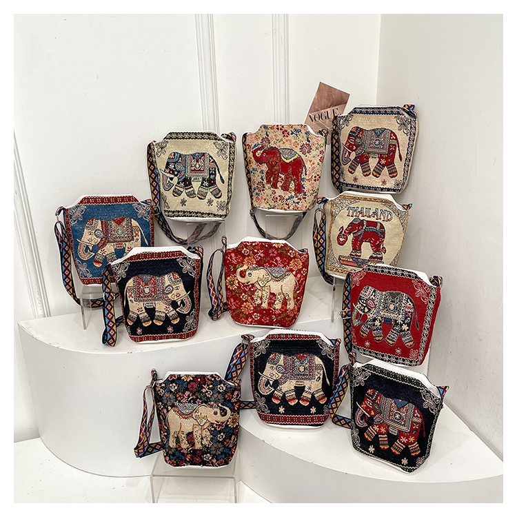 DEOBAGS READY TAS SELEMPANG MOTIF GAJAH BESAR / TOTEBAG THAILAND / TAS THAILAND GAJAH / TFW 00273