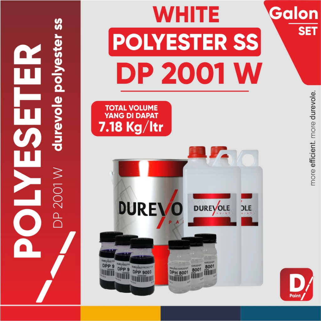 SANDING SEALER/SURFACER - DP 2001 W - DUREVOLE POLYESTER SANDING SEALER WHITE (1KG & 5KG) SET
