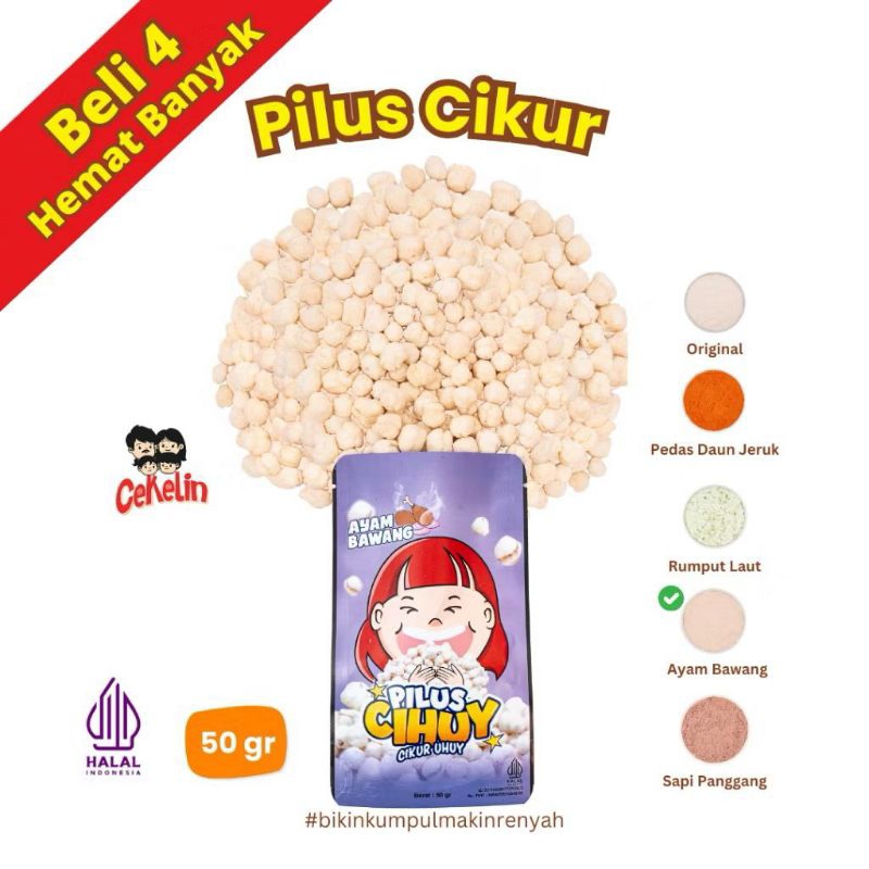 

CEKELIN Cemilan Pilus - Isi 50gr Beli 4 Hemat Banyak