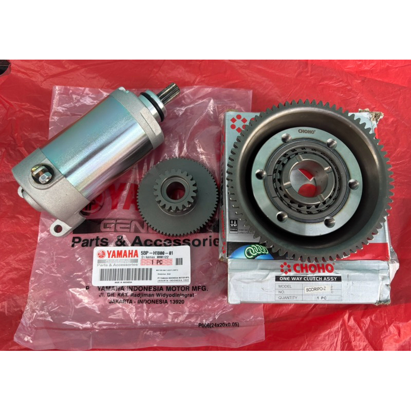 DINAMO STATER SET DINAMO STARTER PLUS GIGI GIR GEAR ONE WAY STARTER KECIL BESAR YAMAHA SCORPIO Z SCO