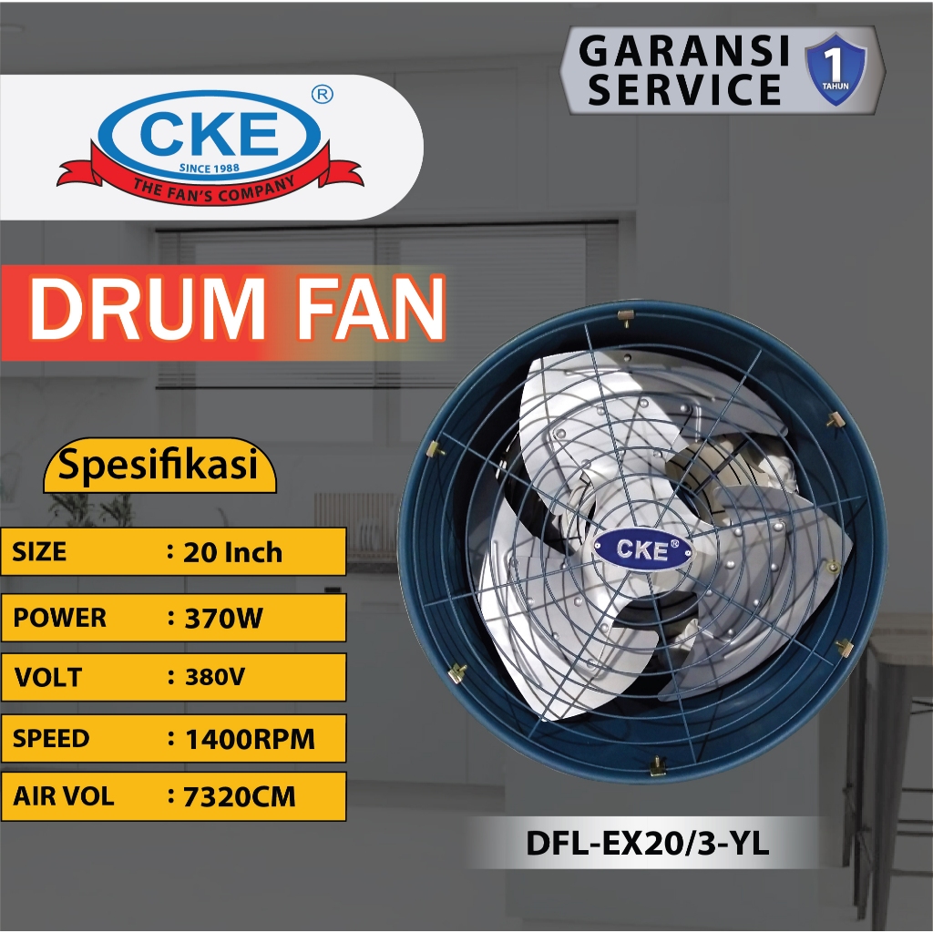 CKE Drum Fan Extra Low Noise 20 Inch 380V Blower Tabung Blower Gedung Exhaust Drum Axial Drum Fan 20