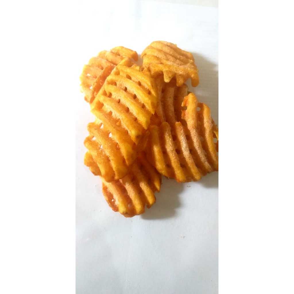 

Kentang Goreng Beku Waffle Fries Coated 2.5kg – Frozen Crisscut French Fries