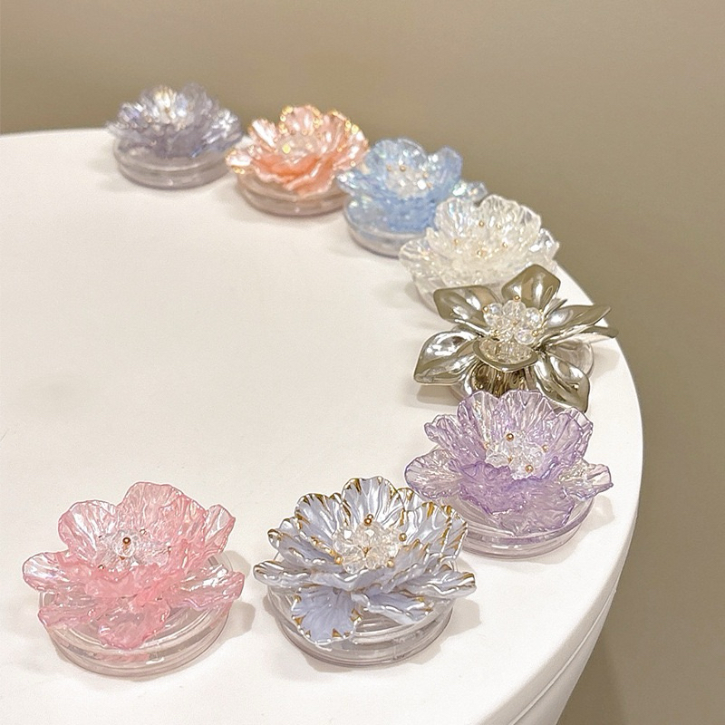 Asmara Home Popsocket Bunga Aesthetic Korea Universal Griptok Aesthetic Flower Resin 2D Phone Holder