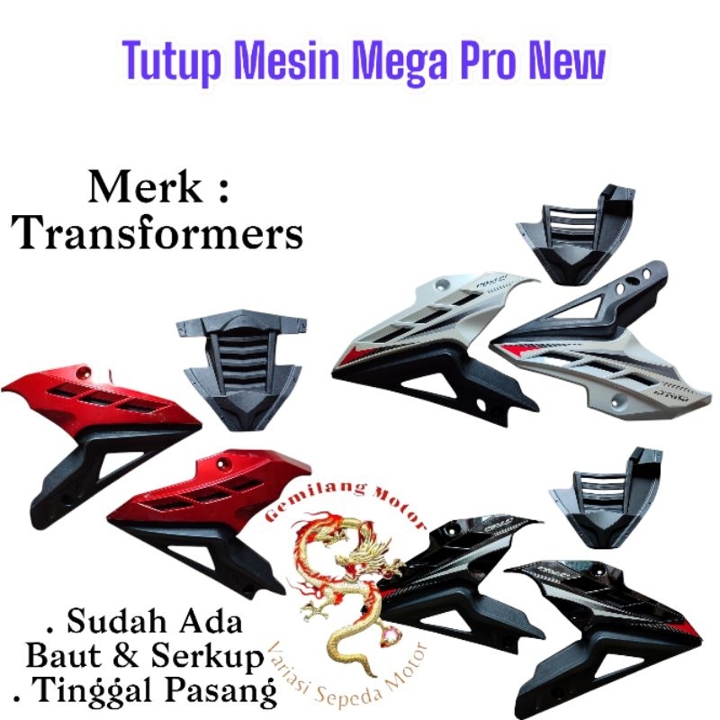 TUTUP MESIN HONDA MEGA PRO NEW COVER ENGINE LUMPUR TRANSFORMERS VARIASI MOTOR