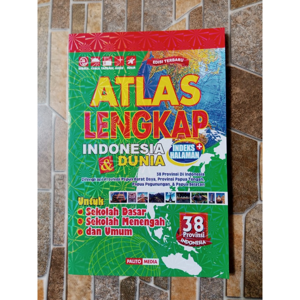 Buku Atlas 38 Provinsi Edisi Terbaru - ATLAS Lengkap Indonesia & Dunia Edisi Terbaru